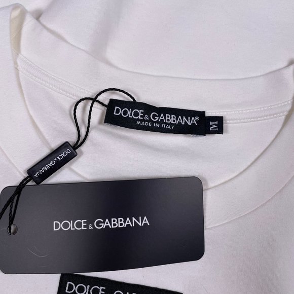 DOLCE&GABBANA White Jersey T-Shirt 90's Print - Picture 7 of 7